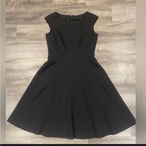 Classic Fit-and-Flare A-Line Dress Timeless Cap Sleeve Midi/Knee Length S/Large